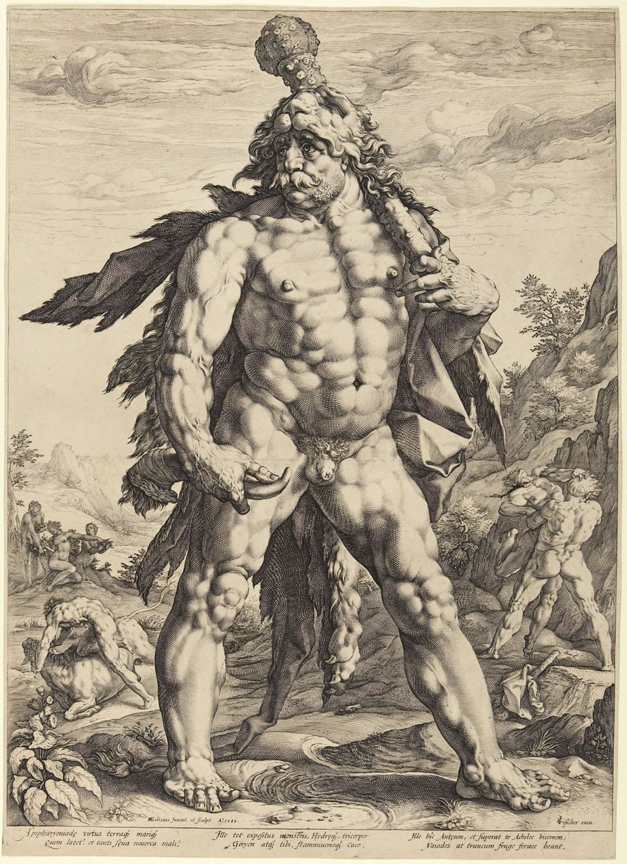 Den store Herkules, eller „Knollenman“ af Hendrick Goltzius