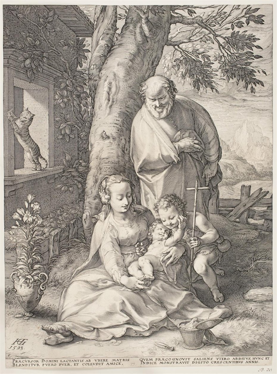 Den hellige familie med den unge Johannes Døberen af Hendrick Goltzius