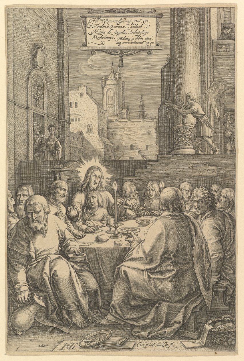 Den sidste nadver, fra "Kristi lidelse" af Hendrick Goltzius