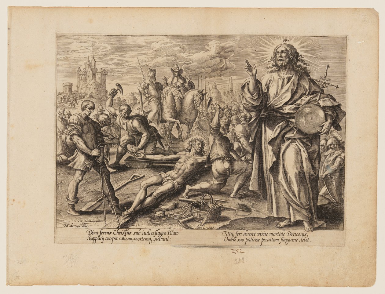 Kristi martyrium, fra Kristi og apostlenes martyrium af Hendrick Goltzius