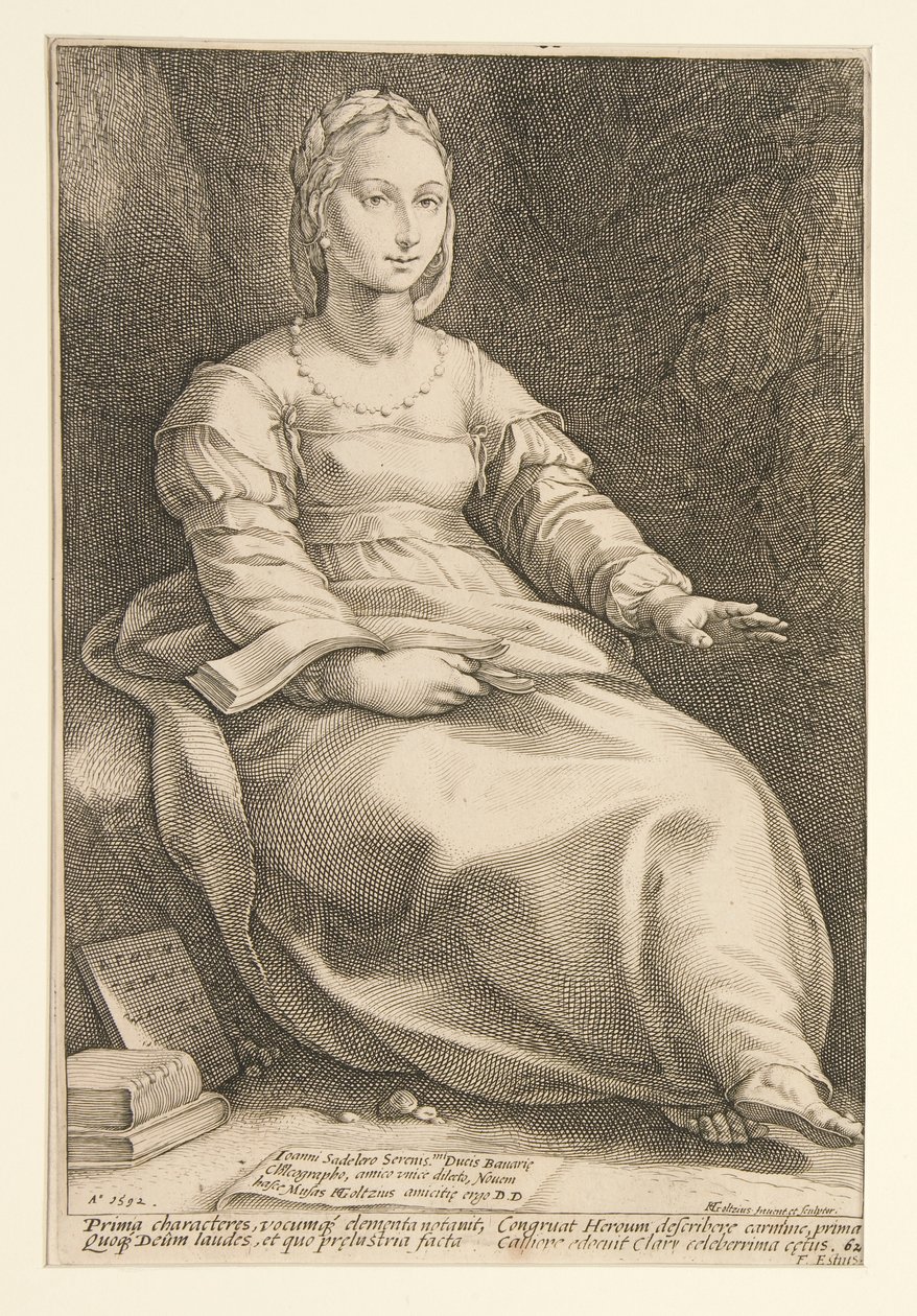 The Nine Muses: Calliope, #1 i en serie på 9 af Hendrick Goltzius