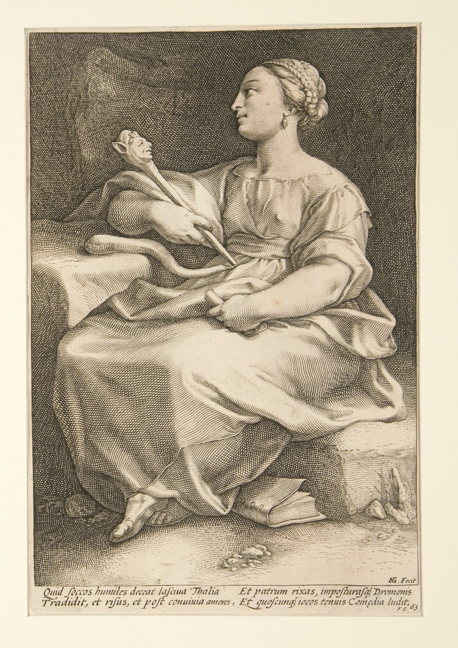 The Nine Muses: Thalia, #2 i en serie på 9 af Hendrick Goltzius