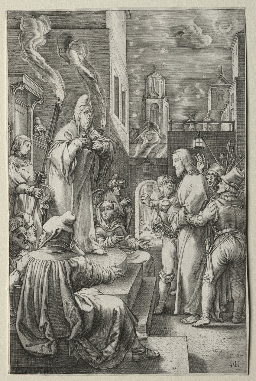 Lidenskaben: Kristus før Kajfas af Hendrick Goltzius