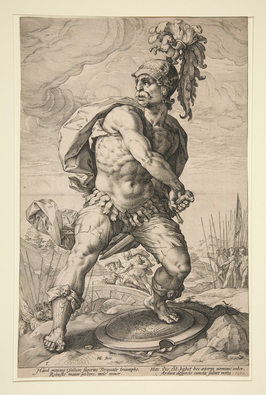 De romerske helte: Titus Manlius Torquatus af Hendrick Goltzius