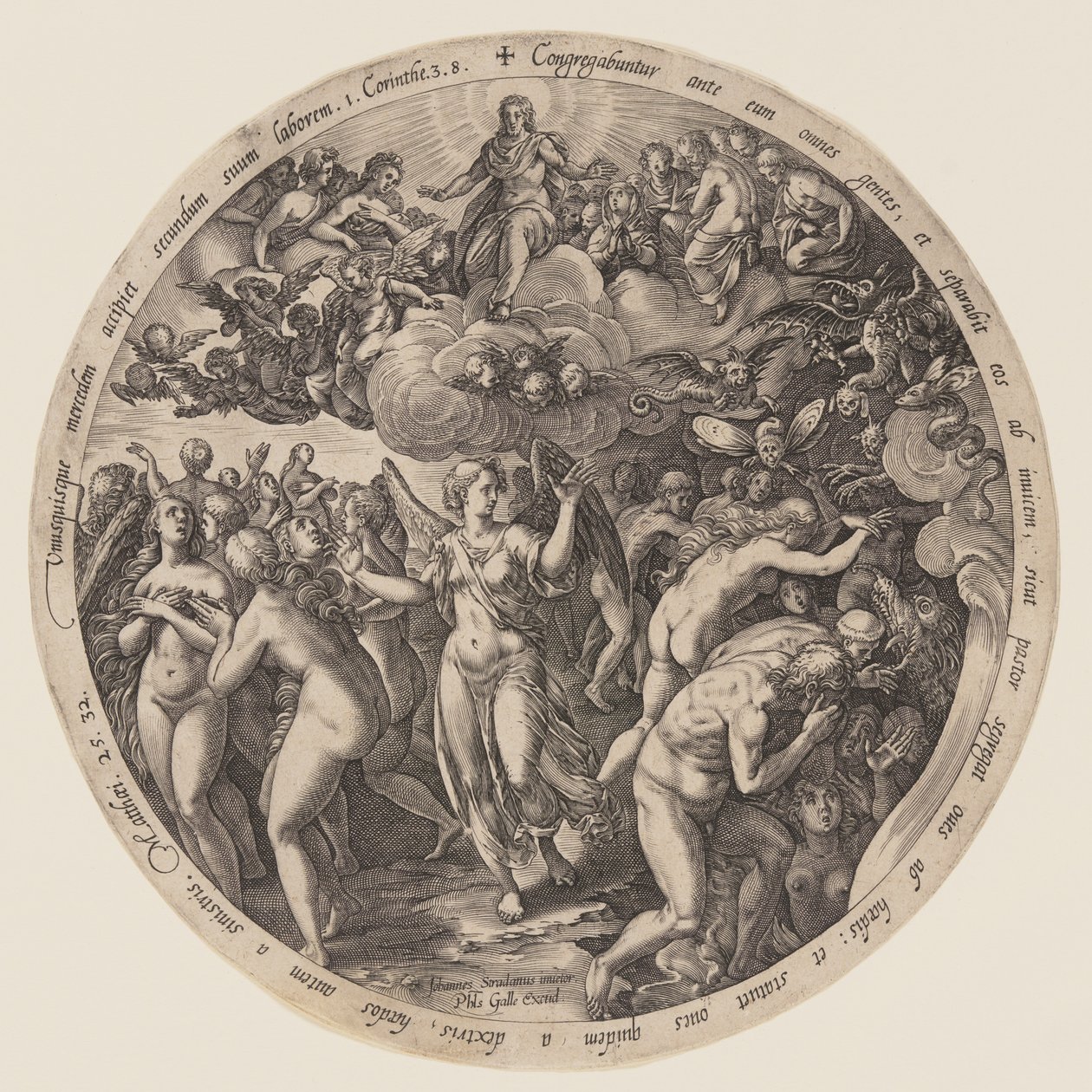 Adskillelsen mellem de velsignede og de fordømte af Hendrick Goltzius