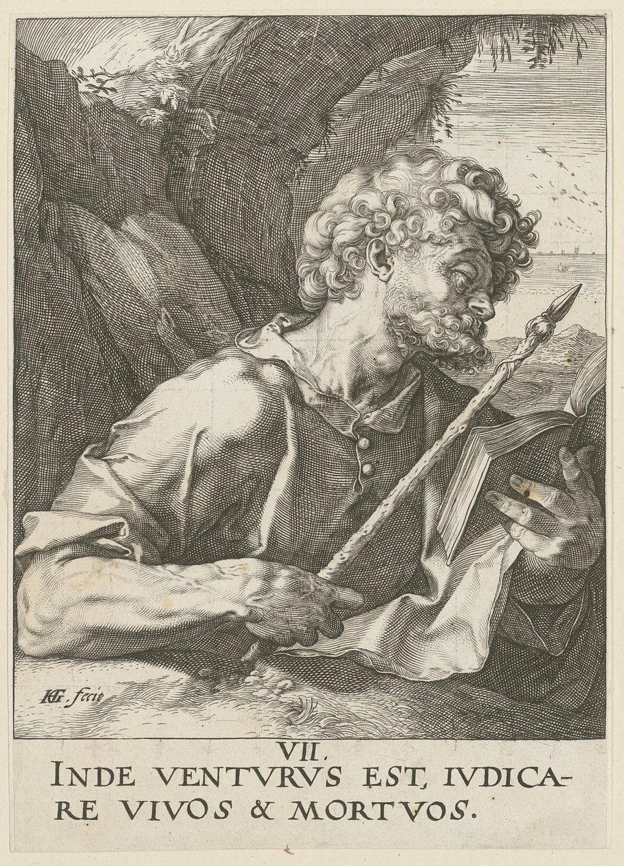 Thomas, blad 8 fra serien „Kristus, de tolv apostle og Paulus“ af Hendrick Goltzius