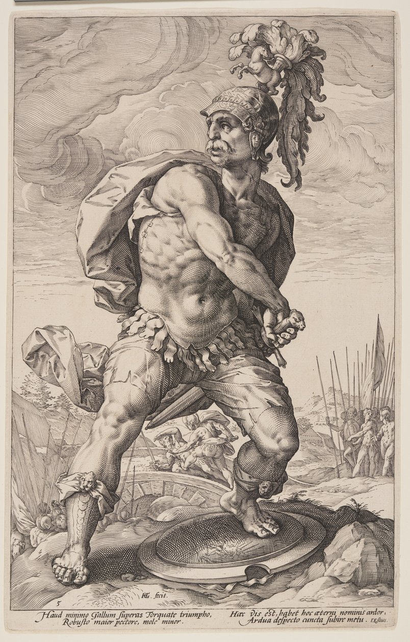 Titus Manlius Torquatus, fra De romerske helte af Hendrick Goltzius