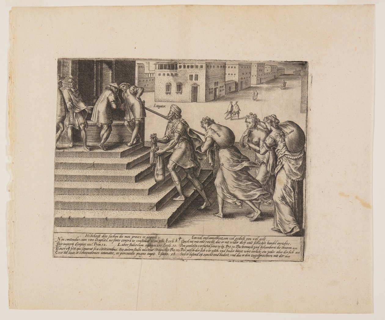Ulig retfærdighed, fra Litis Abusus (lovens misbrug) af Hendrick Goltzius