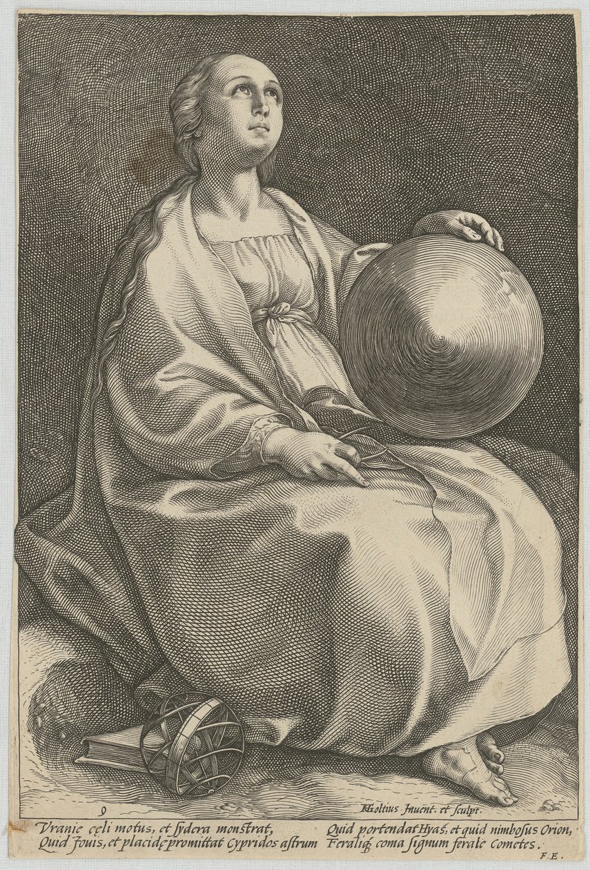 Urania, blad 9 i serien »De ni muser« af Hendrick Goltzius