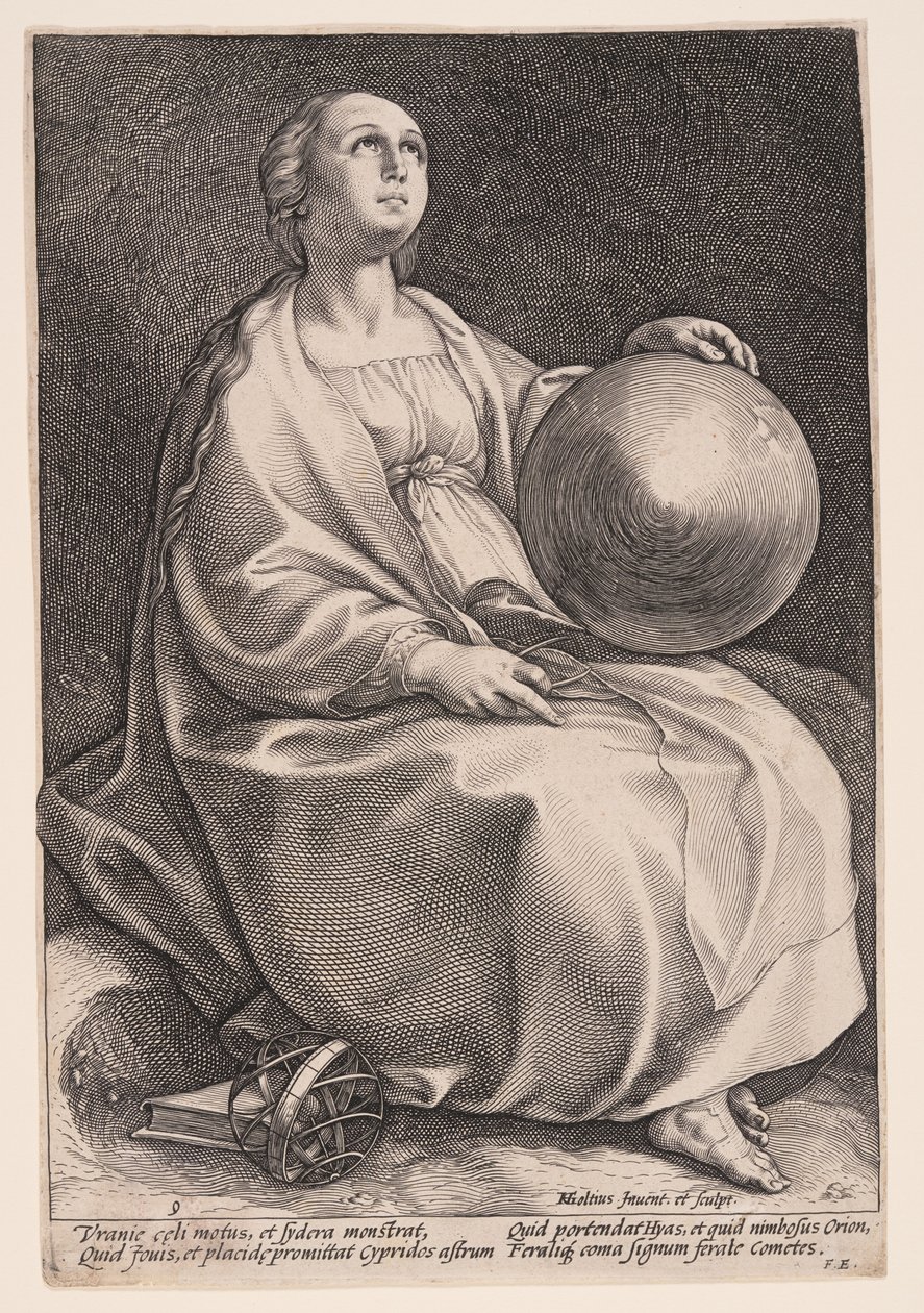 Urania, astronomiens muse, fra De ni muser af Hendrick Goltzius
