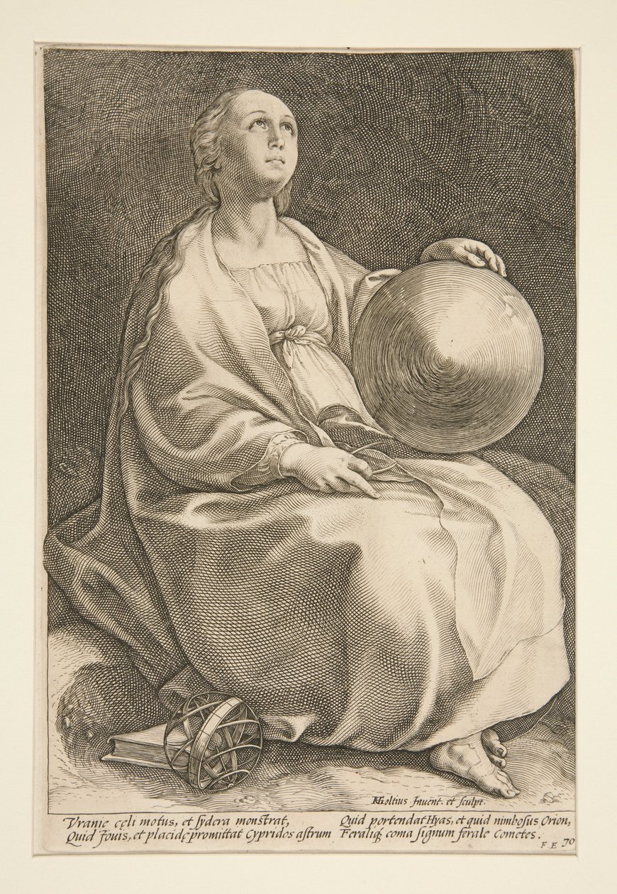 Urania, tavle 9 fra serien »De ni muser« af Hendrick Goltzius