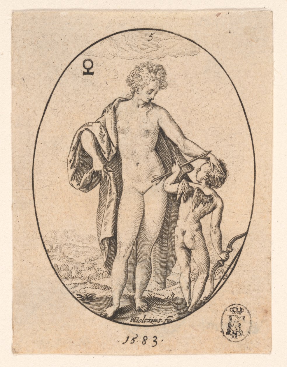 Venus og Amor af Hendrick Goltzius