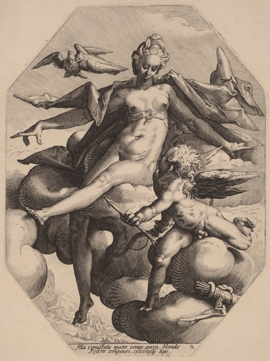 Venus og Amor af Hendrick Goltzius