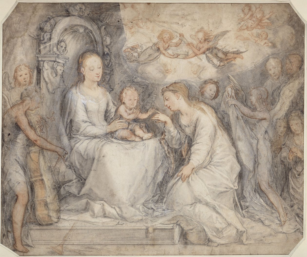 Den hellige Katarinas bryllup af Hendrick Goltzius