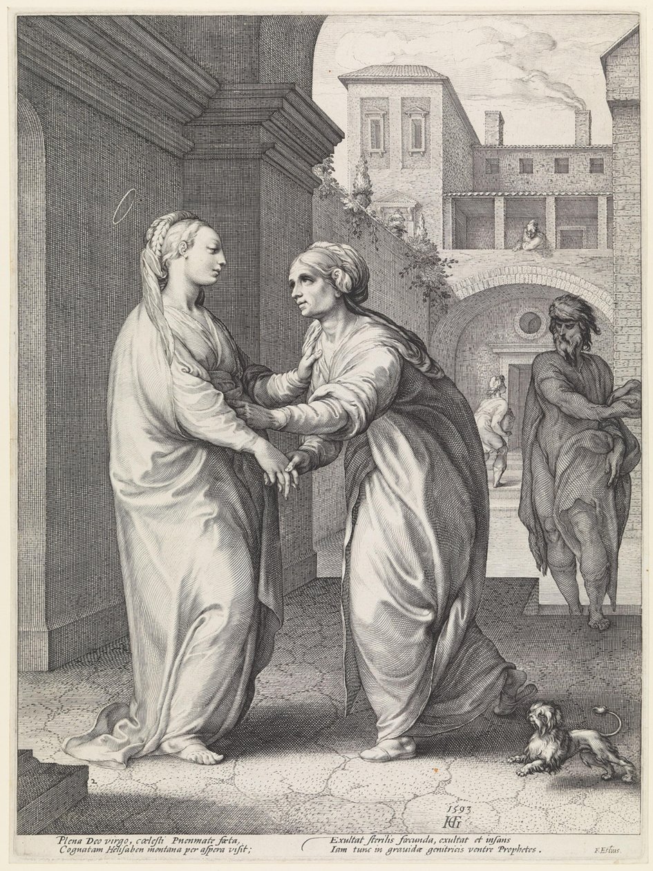Besøg, Maria og hendes kusine Elisabet af Hendrick Goltzius