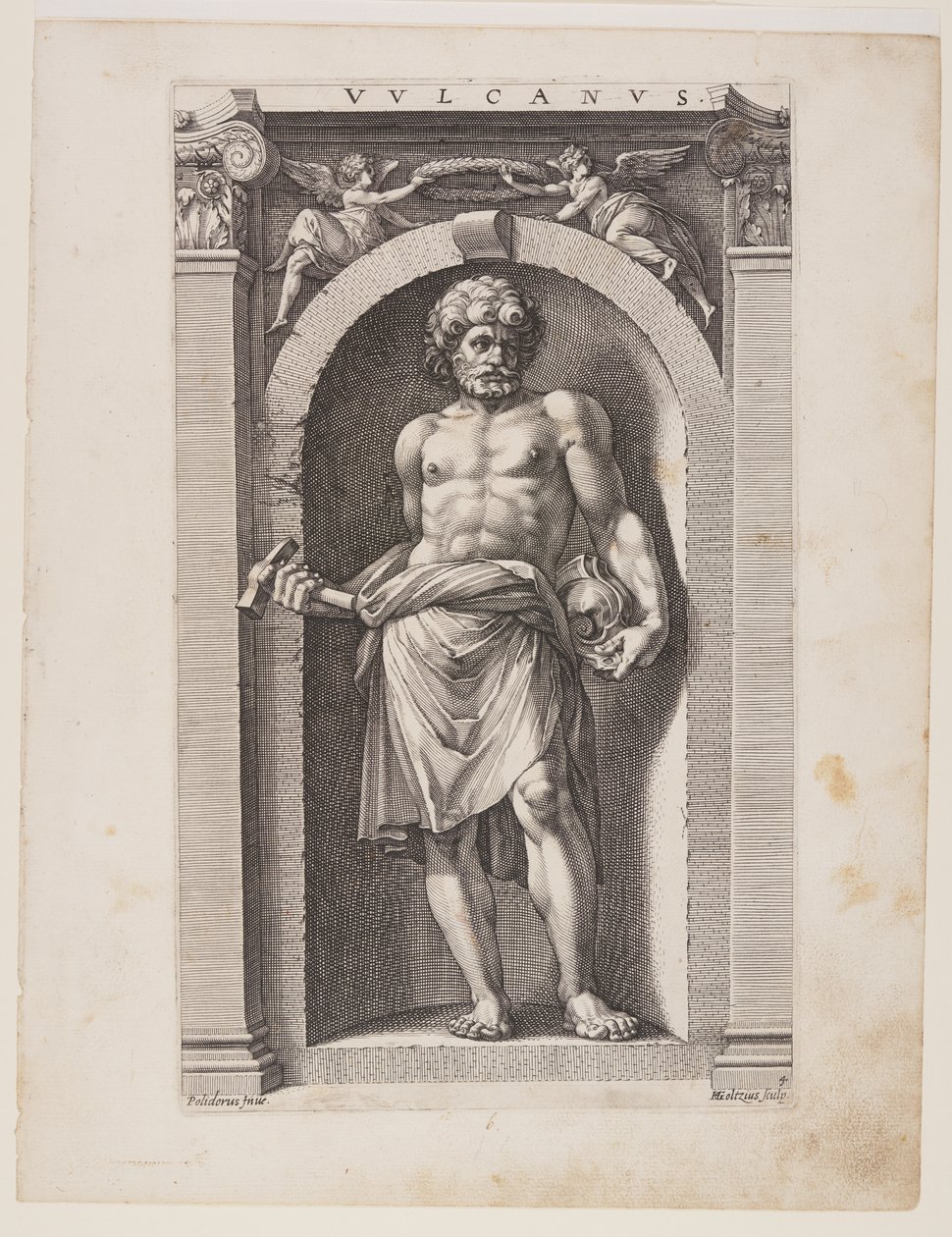 Vulcanus, fra Otte hedenske guder af Hendrick Goltzius