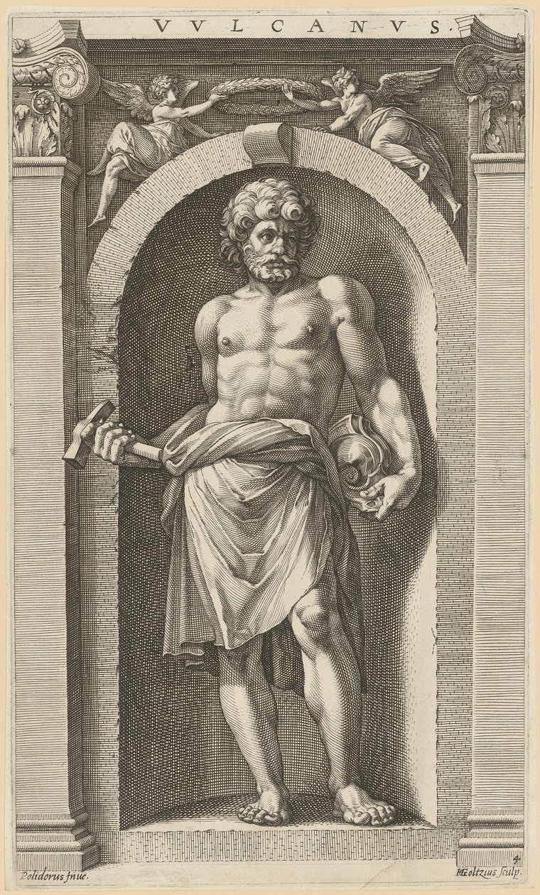 Vulkan, blad 4 fra serien «Otte antikke guddomme» af Hendrick Goltzius