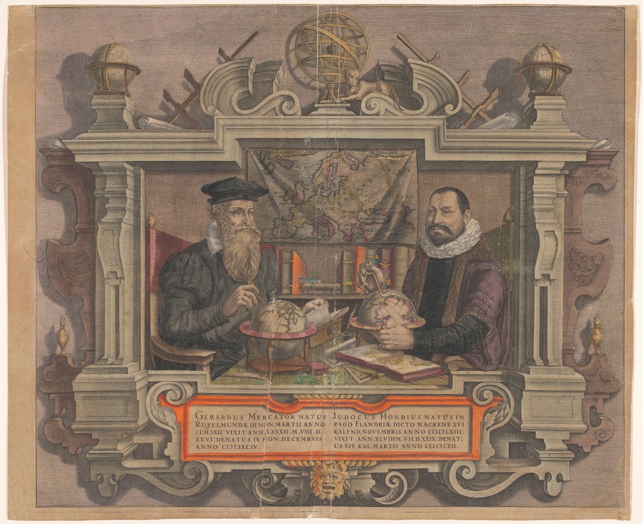 Portræt af Jodocus Hondius og Gerard Mercator af Hendrick Hondius (rejected attribution)