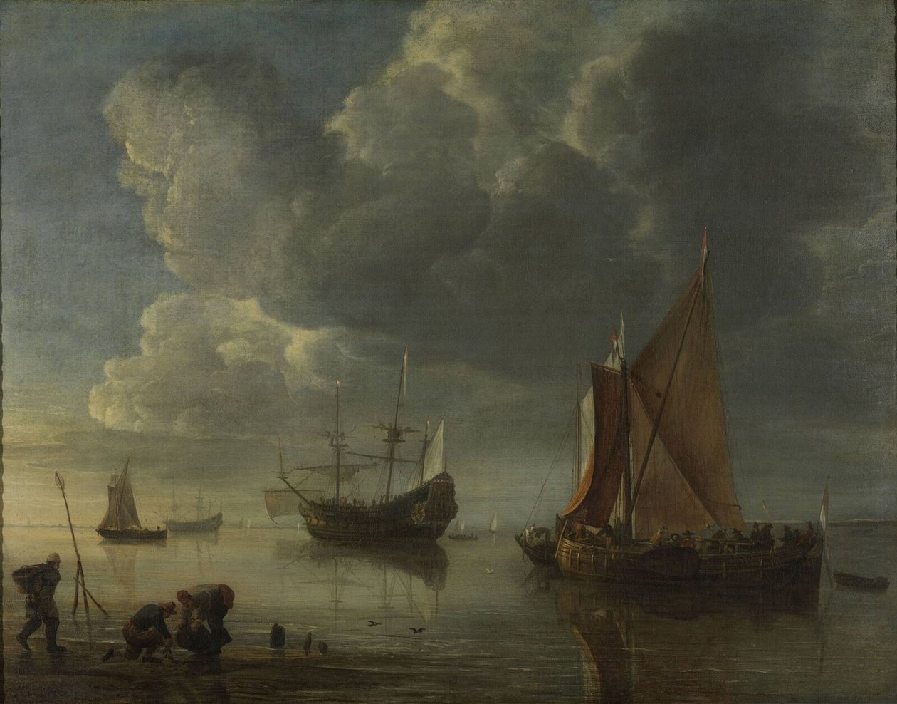 Et stille hav, 1655-1657 af Hendrick Jacobsz. Dubbels
