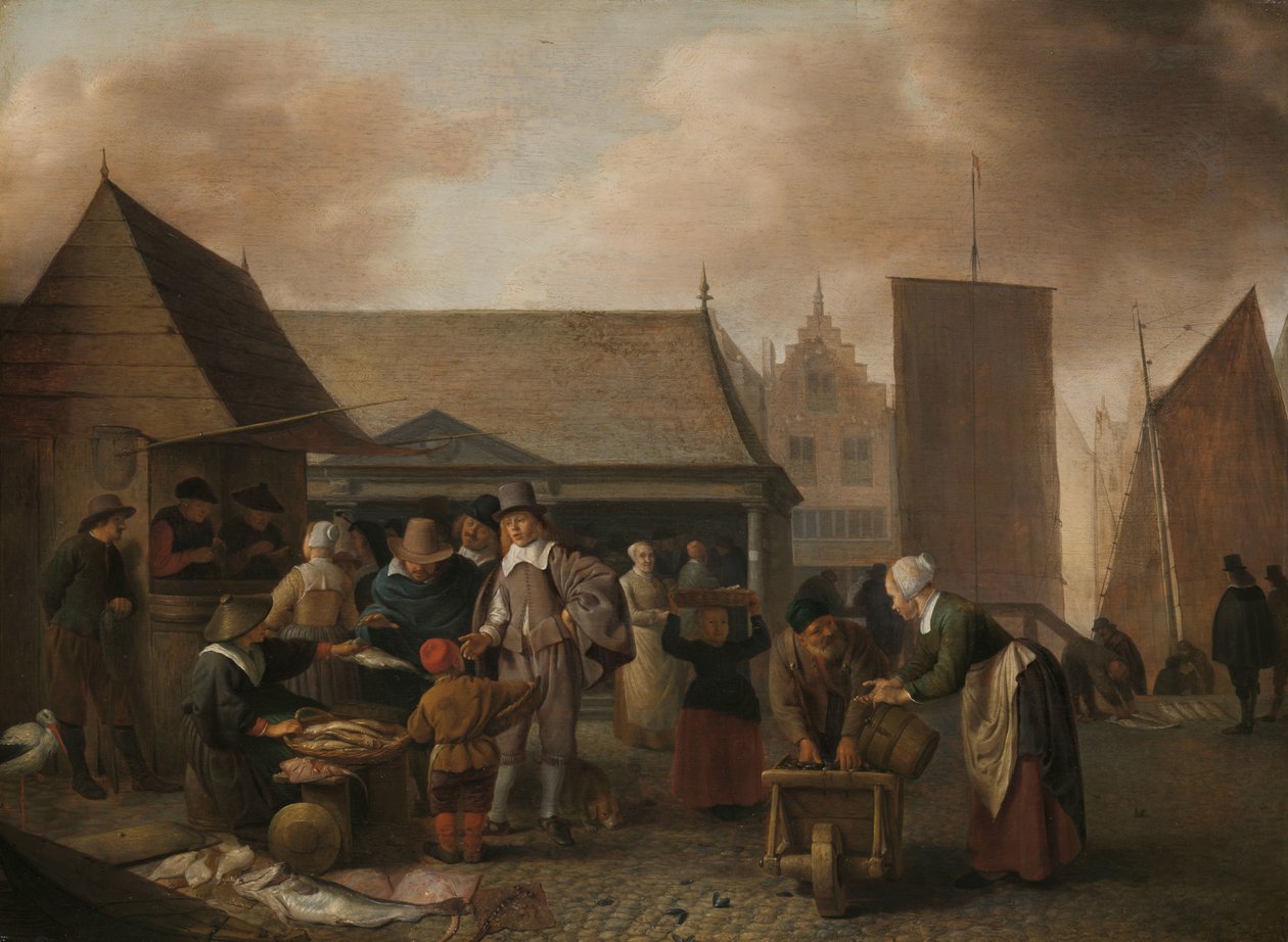 Fiskemarked af Hendrick Martensz. Sorgh