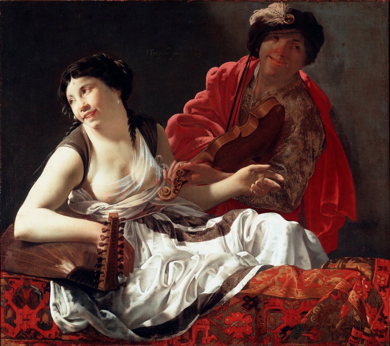 Koncerten eller "" Allegory of the Ouie"" Maleri af Hendrick Terbrugghen (Ter Brugghen) (1588-1629) 1629 Dim. 90x127 cm Galleria Borghese Rom af Hendrick ter Brugghen