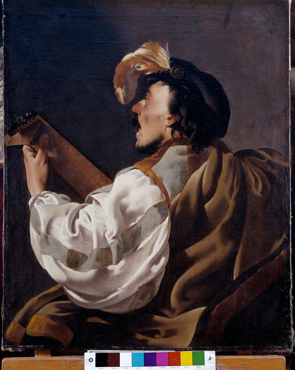 en sanger, der akkompagnerer sig selv til lut, siger også lutspiller Maleri af Hendrick ter Brugghen (eller Terbrugghen af Hendrick ter Brugghen