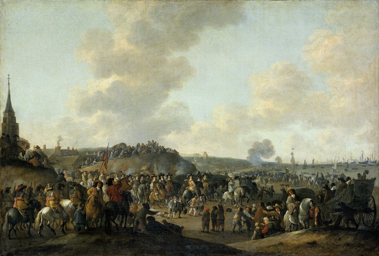 Kong Charles II af Englands afgang fra Scheveningen, 2. juni 1660, 1683 af Hendrick de Meijer