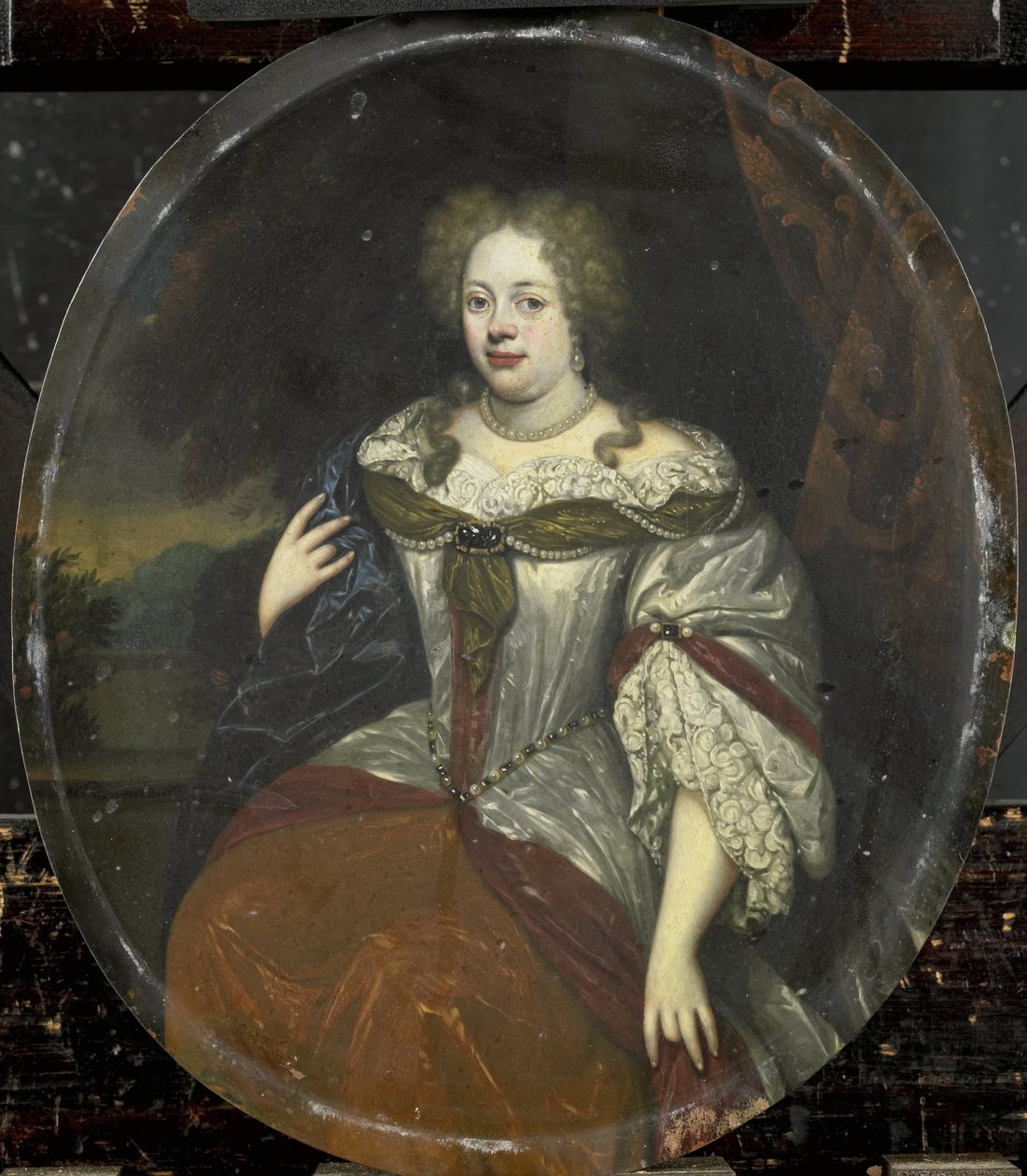 Portræt af Frouck, Baronesse van Aylva, Hustru til Hans Willem van Aylva efter 1658 af Hendrick de Valk