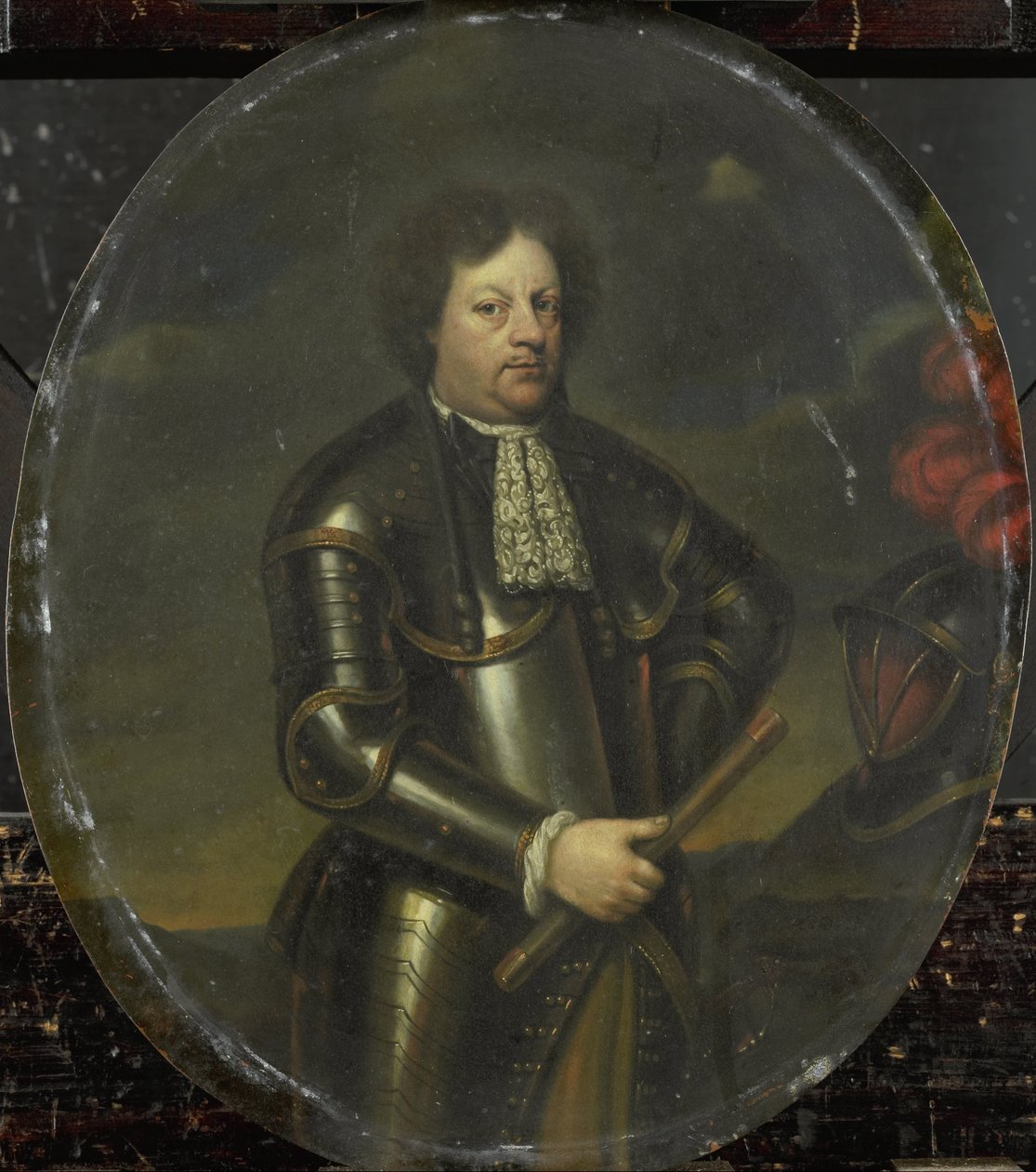 Portræt af generalmajor Hans Willem, baron van Aylva, kaldet Den formidable general af Hendrick de Valk