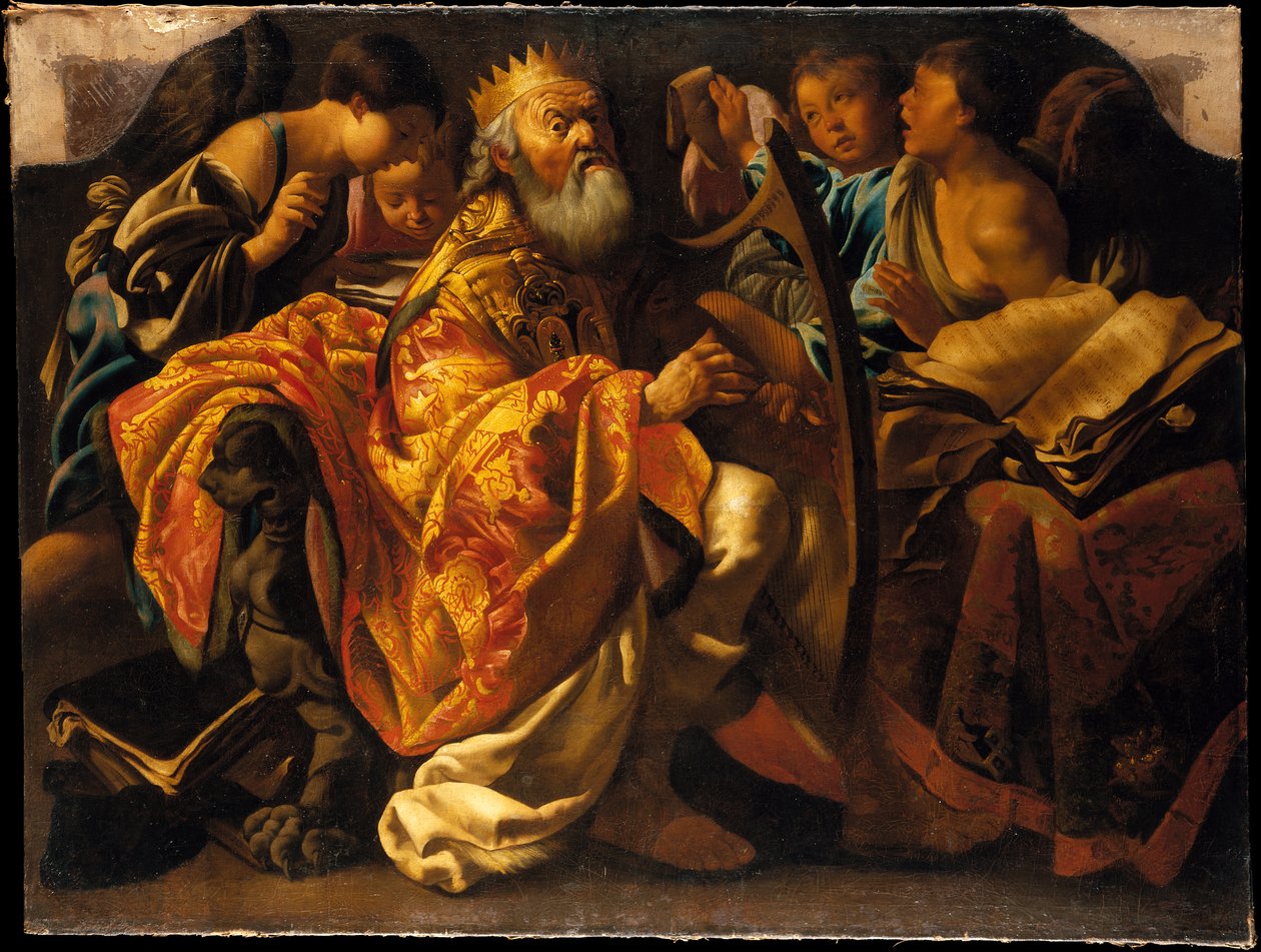 Kong David spiller harpe af Hendrick ter Brugghen