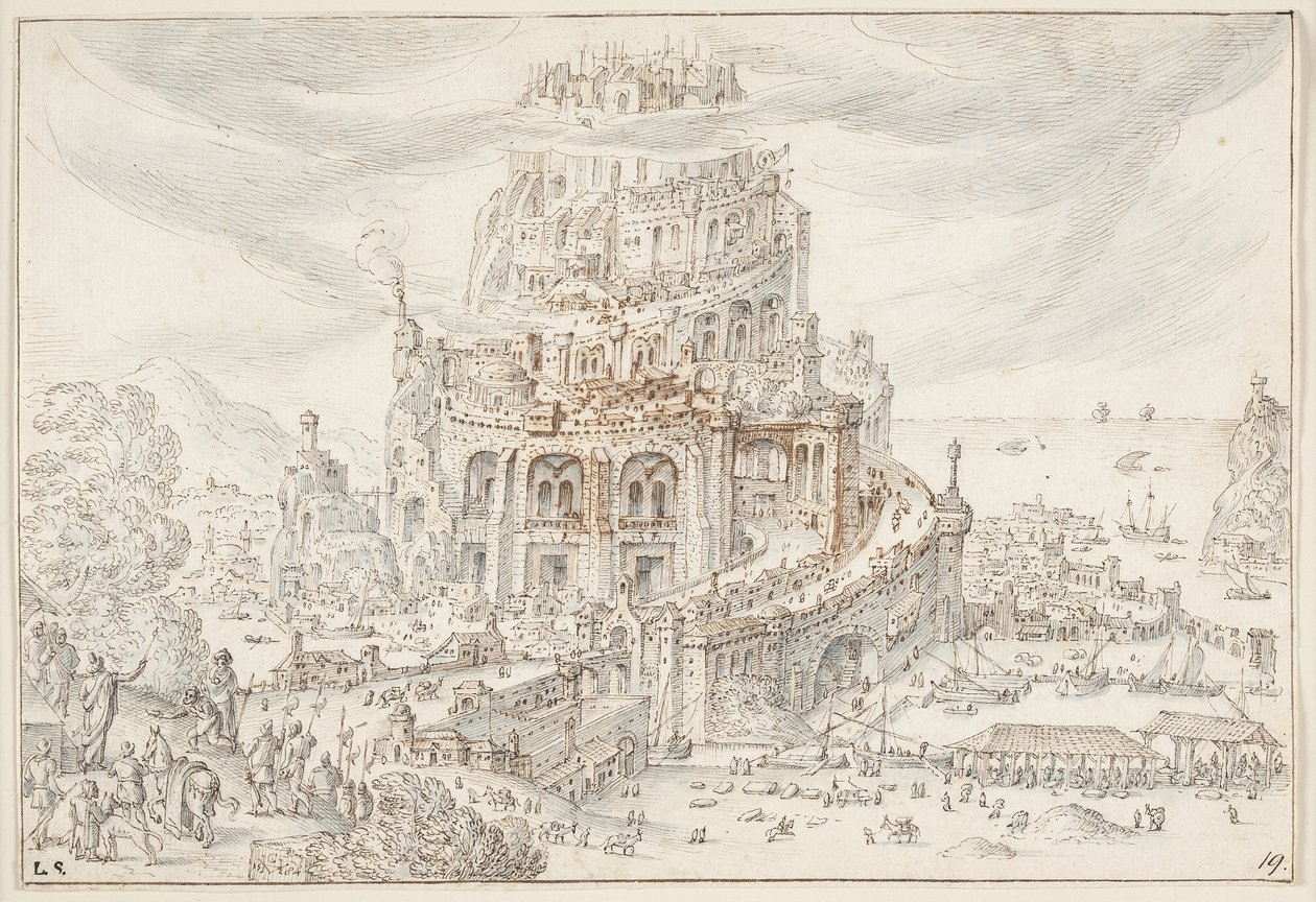 Babels tårn af Hendrick van Cleve III