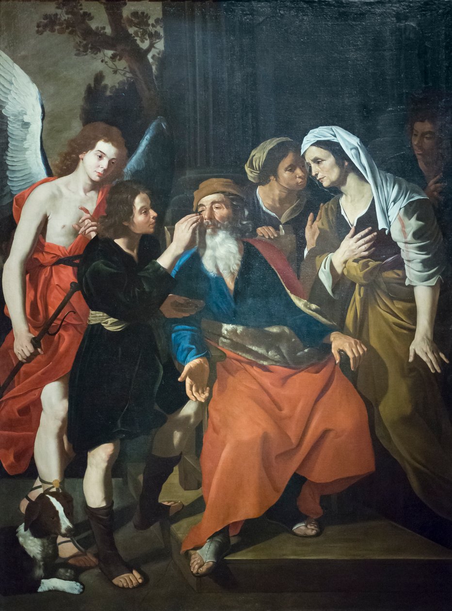 Tobia genopretter sin fars syn af Hendrick van Somer