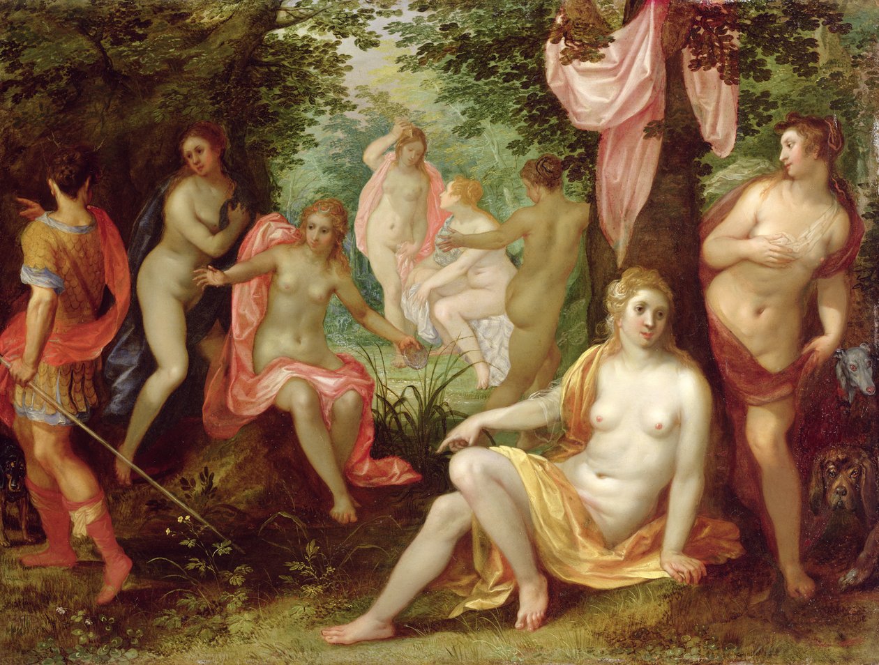 Diana og Acteon, 1608 (olie på kobber) af Hendrick van and Brueghel Balen