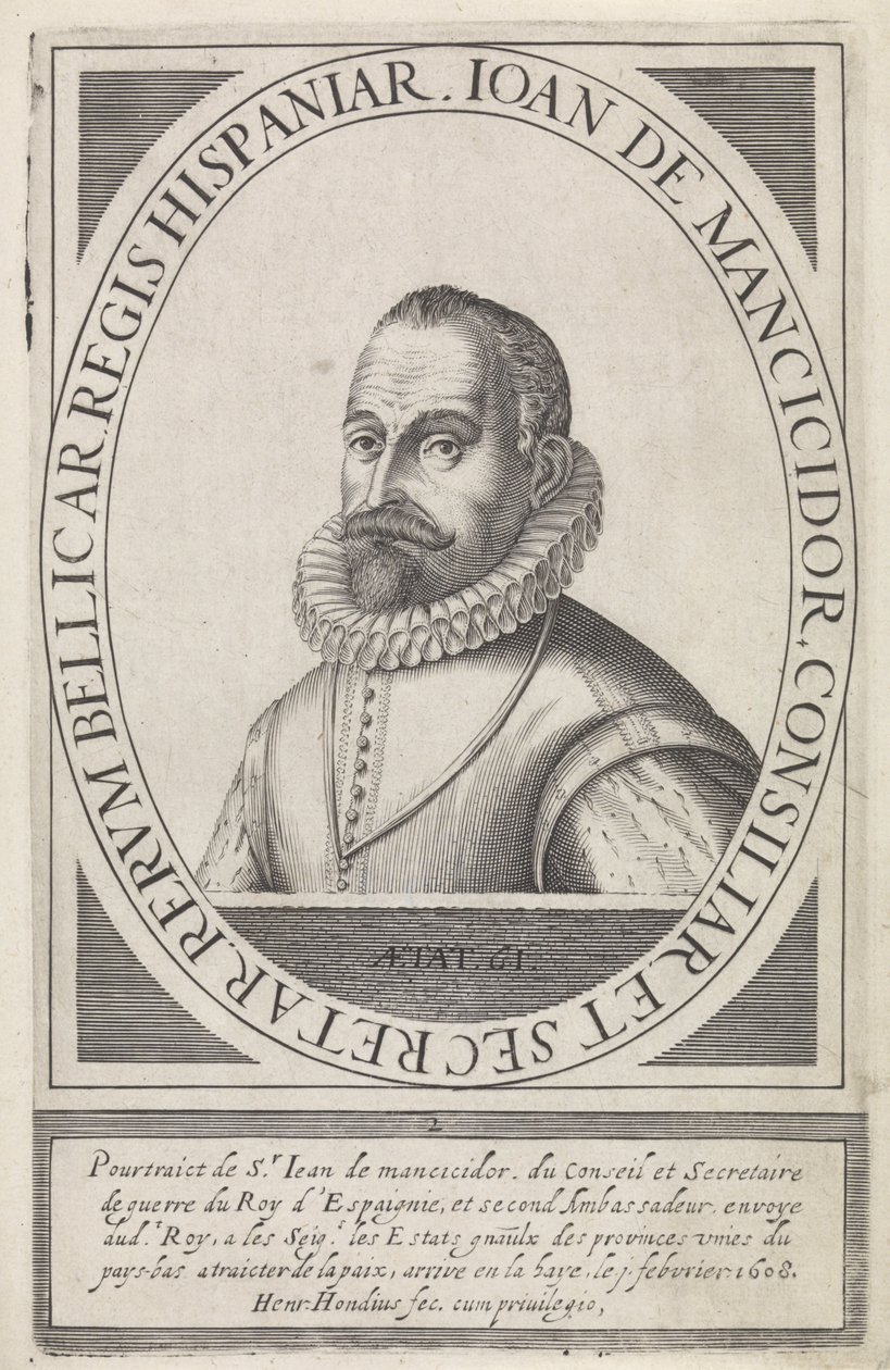 Juan de Mancicidor, fra Belgiae Pacificatorum Vera Delineatio (1608) af Hendrik I Hondius