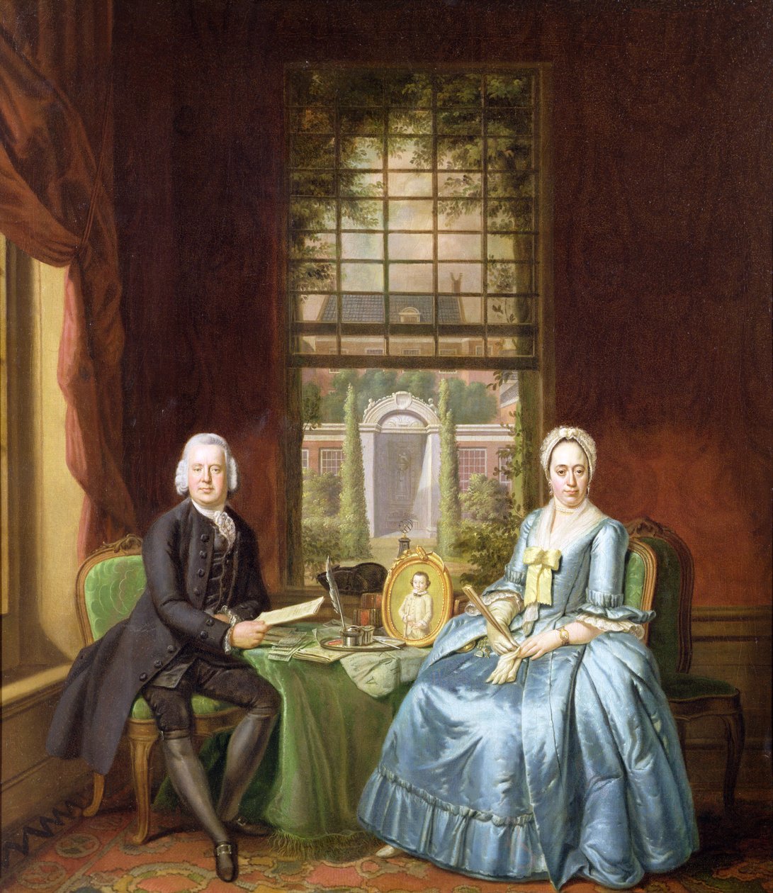 Et familieportræt af en gentleman og hans kone af Hendrik Pothoven