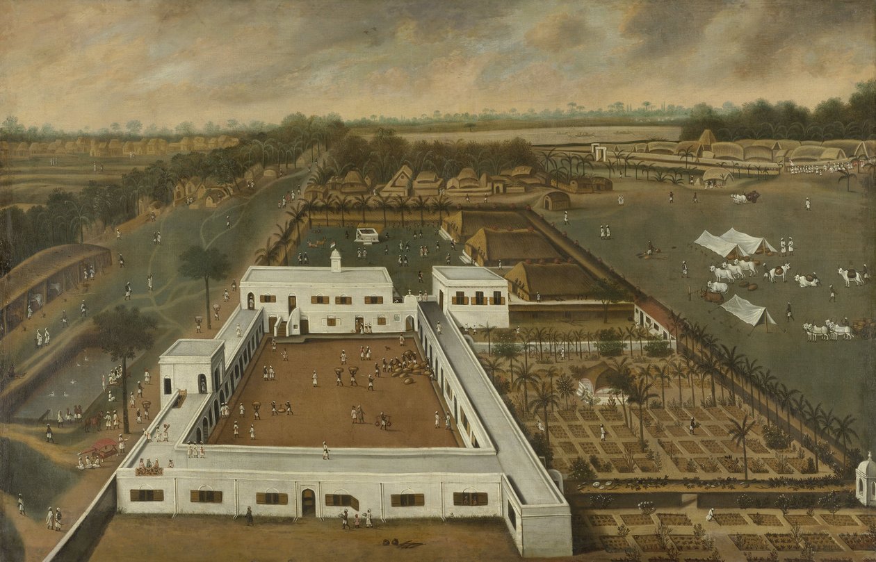 Hollandsk plantage i Bengalen, sandsynligvis VOC-lodgen Kazimbazar, 1665 af Hendrik van Schuylenburgh