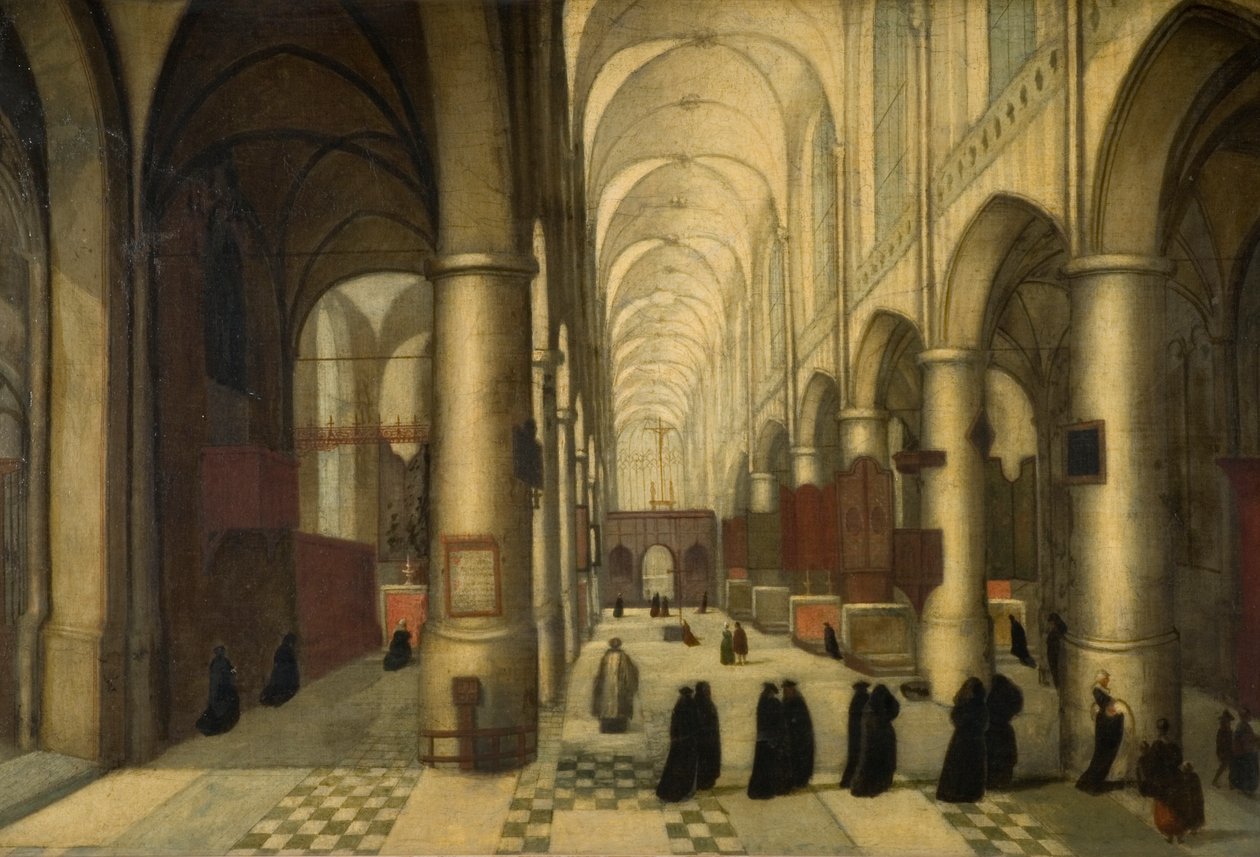 St. Pieters i Louvain, en dåbsfest af Hendrik van Steenwyck