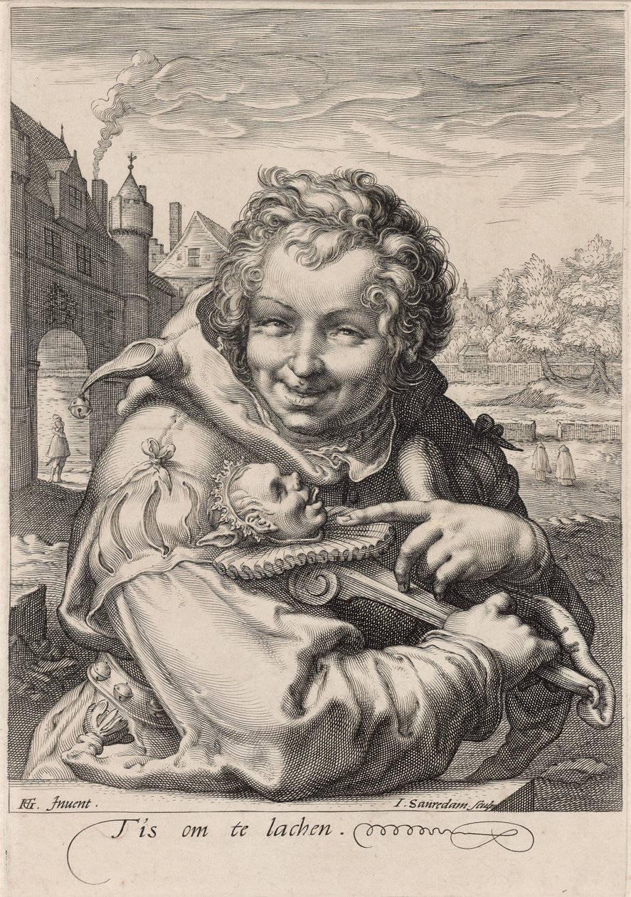 The Fool, graveret af I. Sauredam, ca. 1595 (gravering på lagt papir) af Hendrik (after) Goltzius