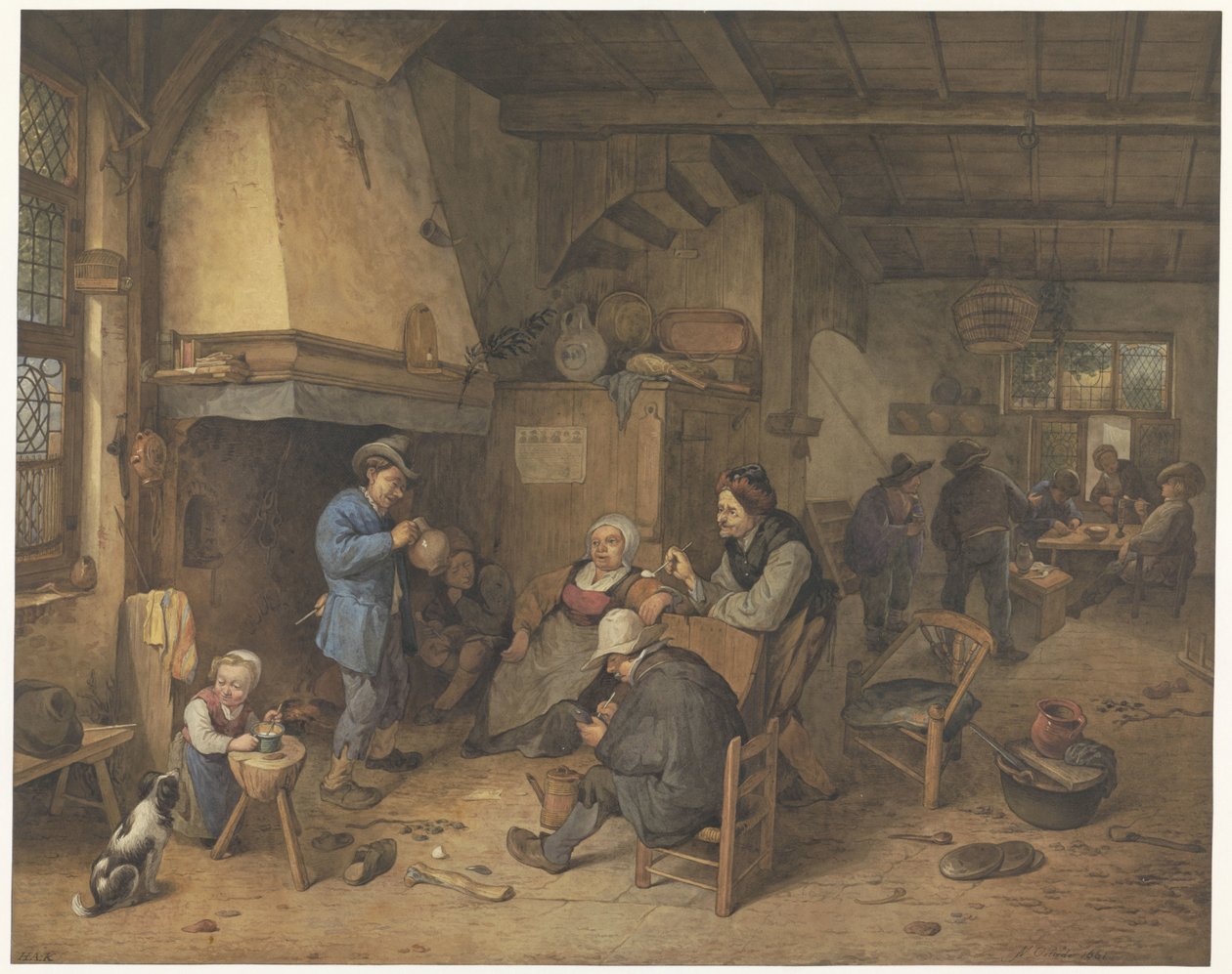 Farmersskab indendørs af Hendrik Abraham Klinkhamer