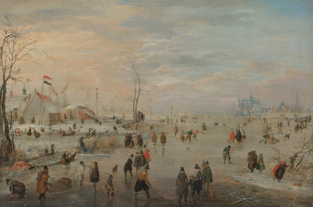 Nyder isen, ca. 1615-20 af Hendrik Avercamp