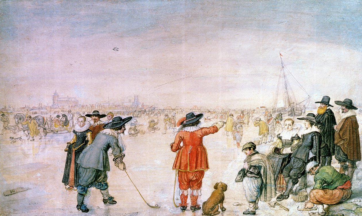 Golf på isen ved Ijssel-floden ved Kampen af Hendrik Avercamp
