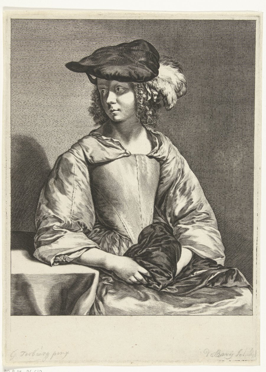 Ung kvinde med baret af Hendrik Bary