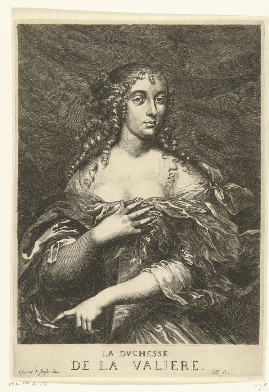 Portræt af Louise Françoise de La Baume Le Blanc de la Vallière af Hendrik Bary