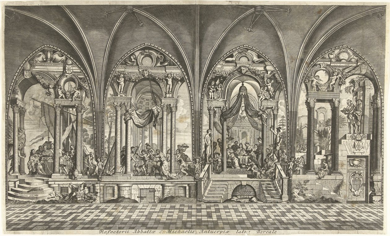 Malerier i refektoriet i Sint Michielsabdij i Antwerpen af Hendrik Causé
