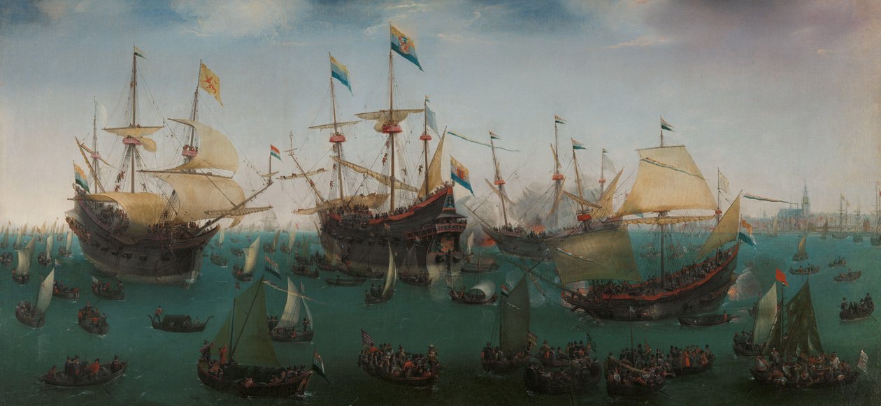 Tilbagekomsten til Amsterdam af den anden ekspedition til Ostindien Returen til Amsterdam af den anden ekspedition til Ostindien, 19. juli 1599 af Hendrick Cornelisz. Vroom
