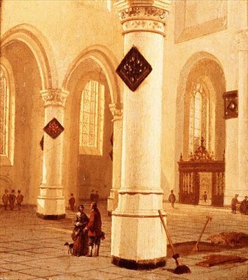 Interiør af en kirke (olie på lærred) af Hendrik Cornelisz. van Vliet