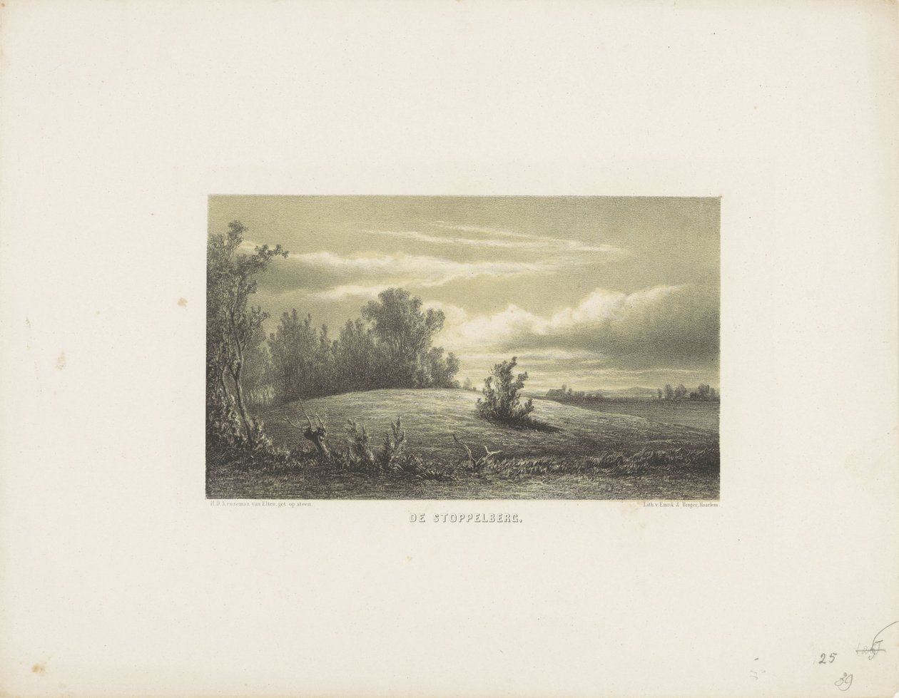 Stubbebjerget The Stoppelberg (titel på objekt) af Hendrik Dirk Kruseman van Elten