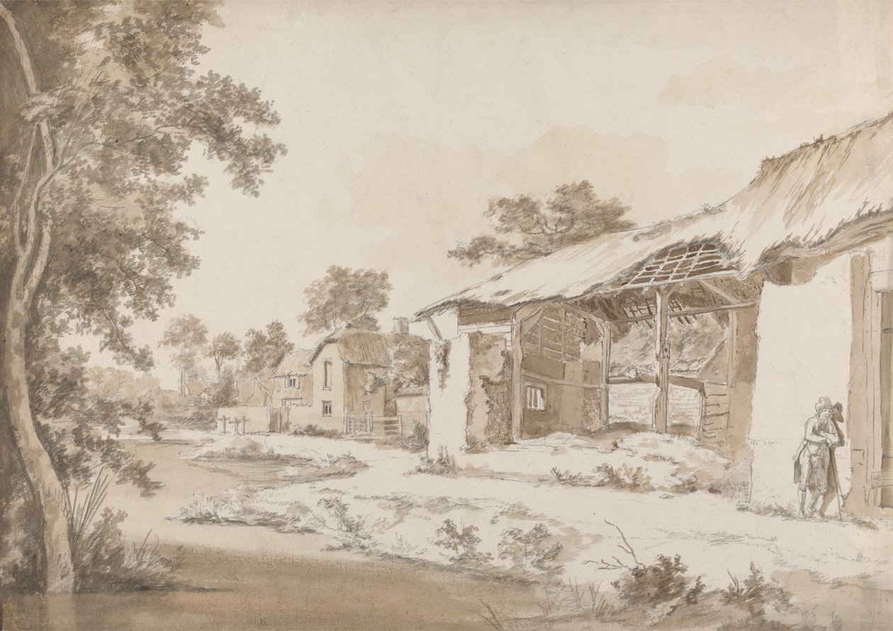 Ruineret gård nær Coombe ved Gittisham i Devonshire, tre mil fra Honiton, Devon af Hendrik Frans de Cort