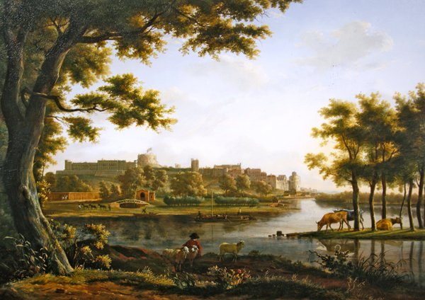 Udsigt over Windsor Castle fra Eton af Hendrik Frans de Cort
