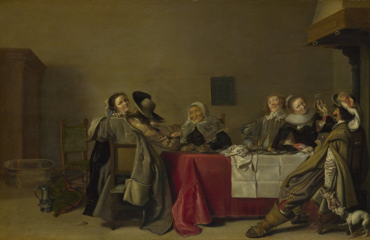 Et lystigt selskab ved bordet, 1630 af Hendrik Gerritsz. Pot